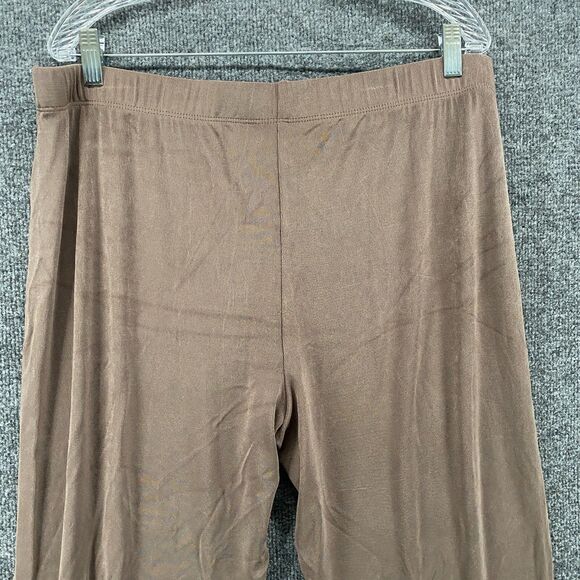 Chicos Traveler Pants 3 Women XL Slinky Brown Pull On Wide Leg Lagenlook Hippie - Picture 4 of 10
